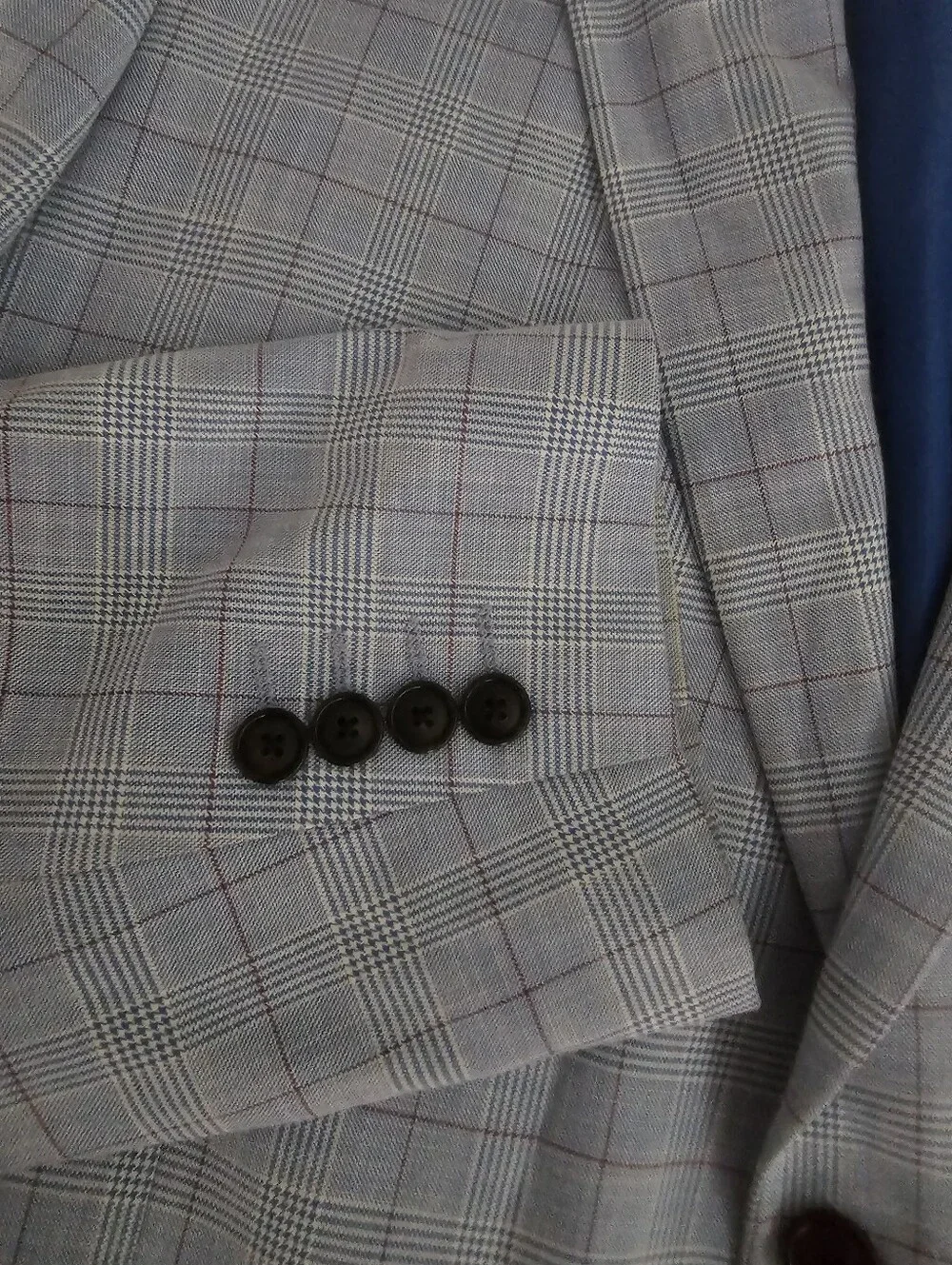 Stafford Glen Plaid Sport Coat Blazer Men’s 44R Blue Windowpane Business Career